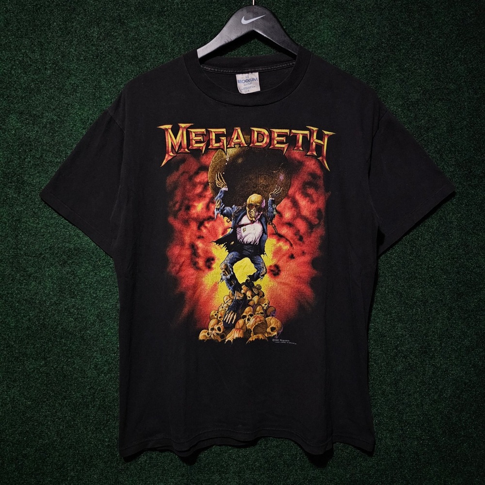Vintage  Megadeth band tee‎ 1991 brockum Oxidation of The Nations World Tour tee